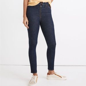 MADEWELL 10" High-Rise Skinny Crop Jeans in Macarthur Wash: Exposed Zip Edition